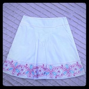 Promod cotton skirt white embroidered L